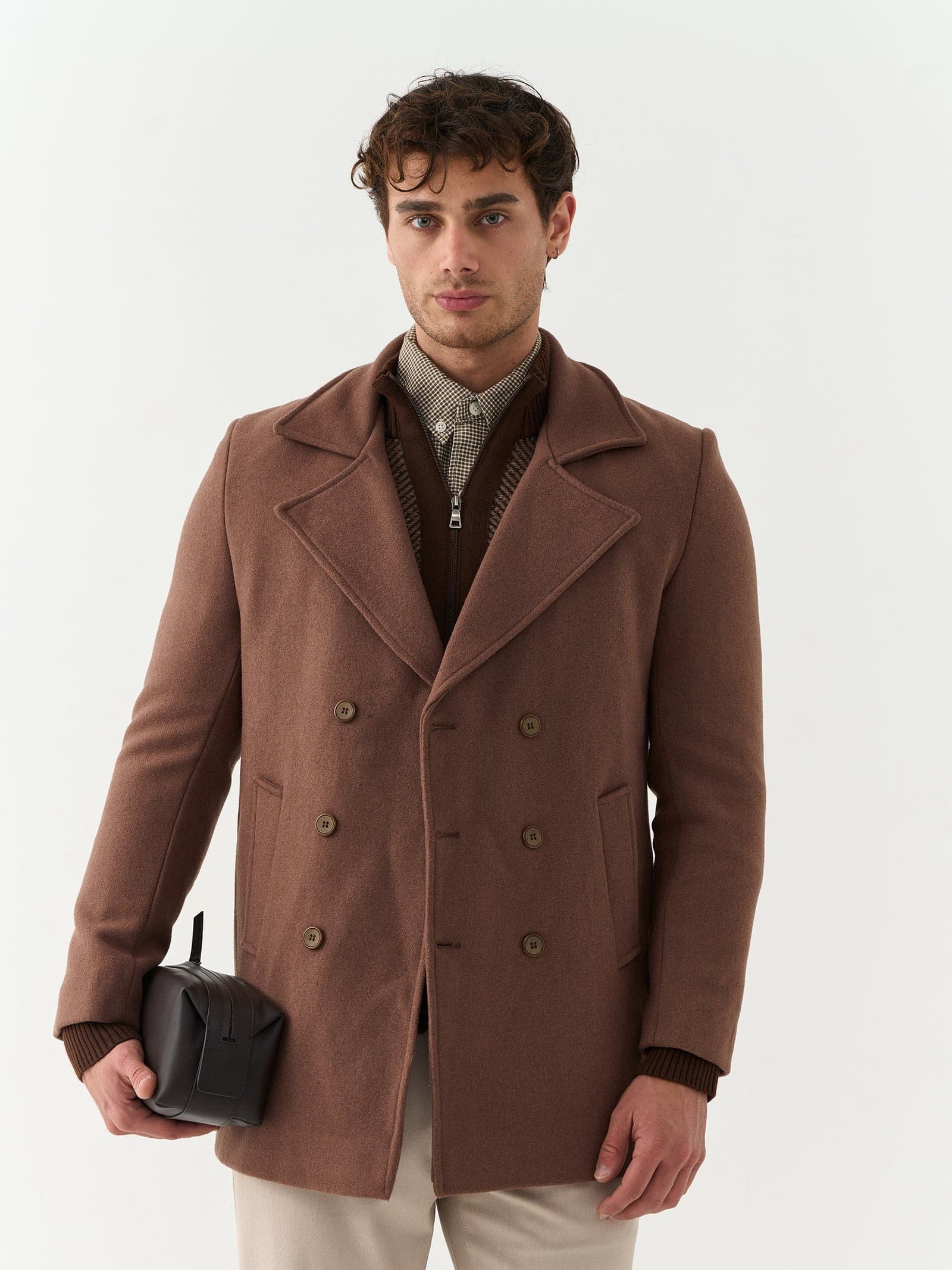 LONG BROWN COAT - view 1