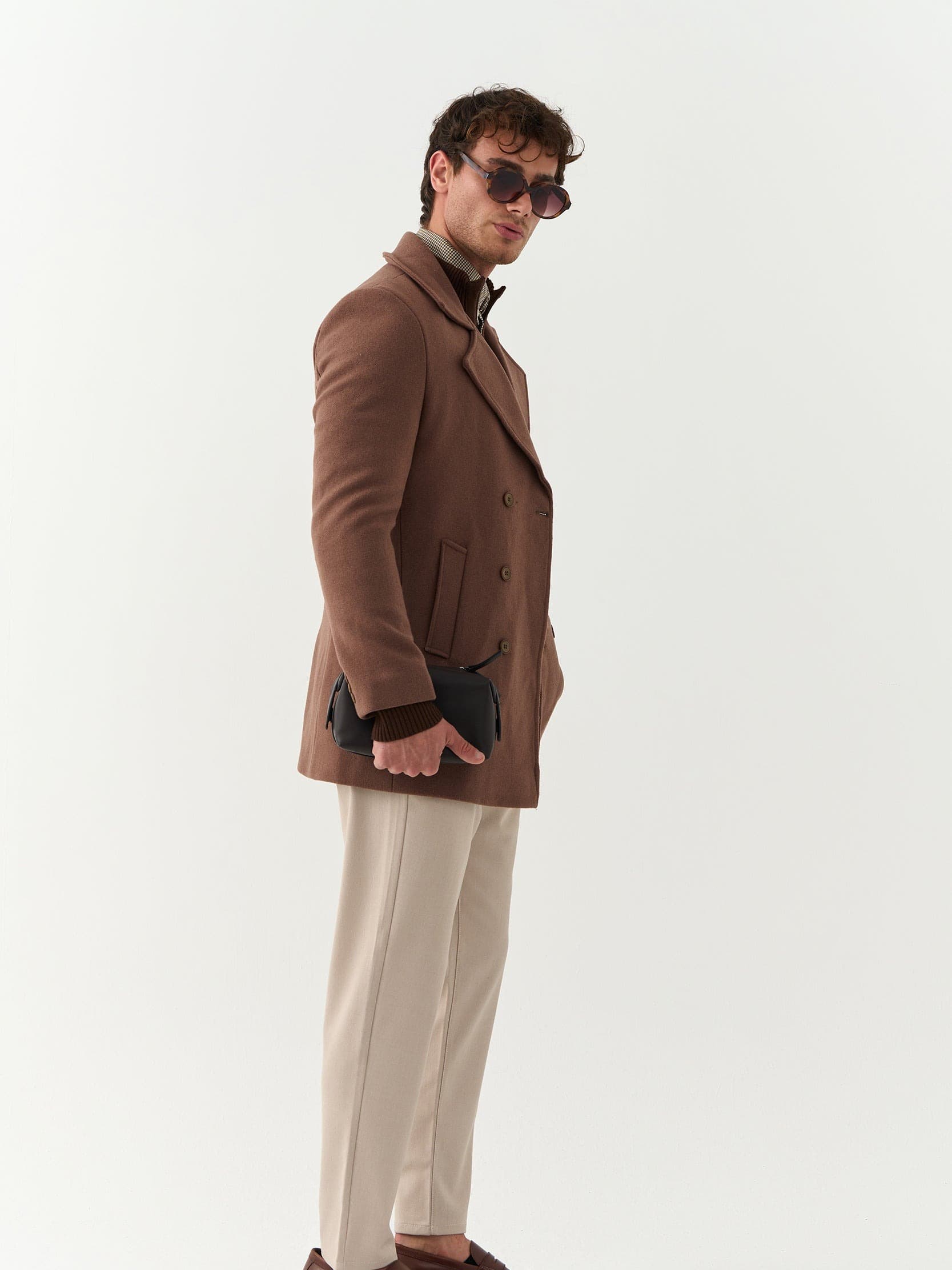 LONG BROWN COAT - view 2